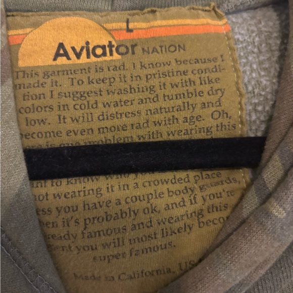 Aviator Nation Green Camo Hoodie with Lightning Bolt - Picture 8 of 9